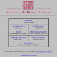 Figure 1: Museum of the History of Science original homepage
